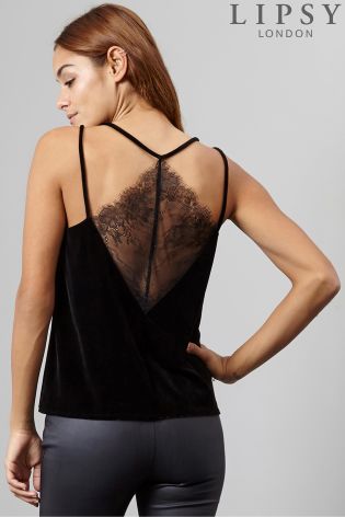 Lipsy Velvet Lace Cami Top